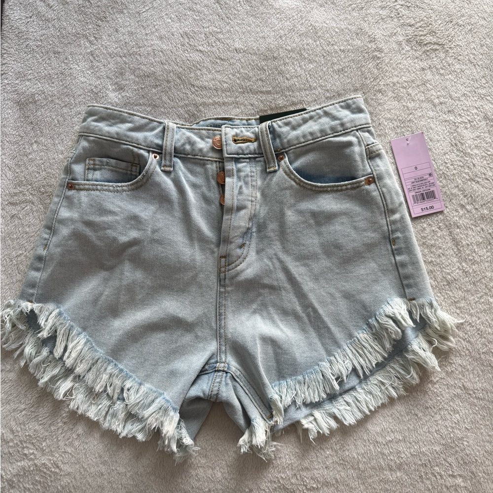 Wild Fable Light Blue Frayed Jean Shorts